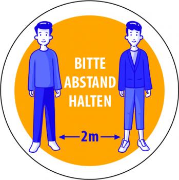Corona Aufkleber Abstand halten
